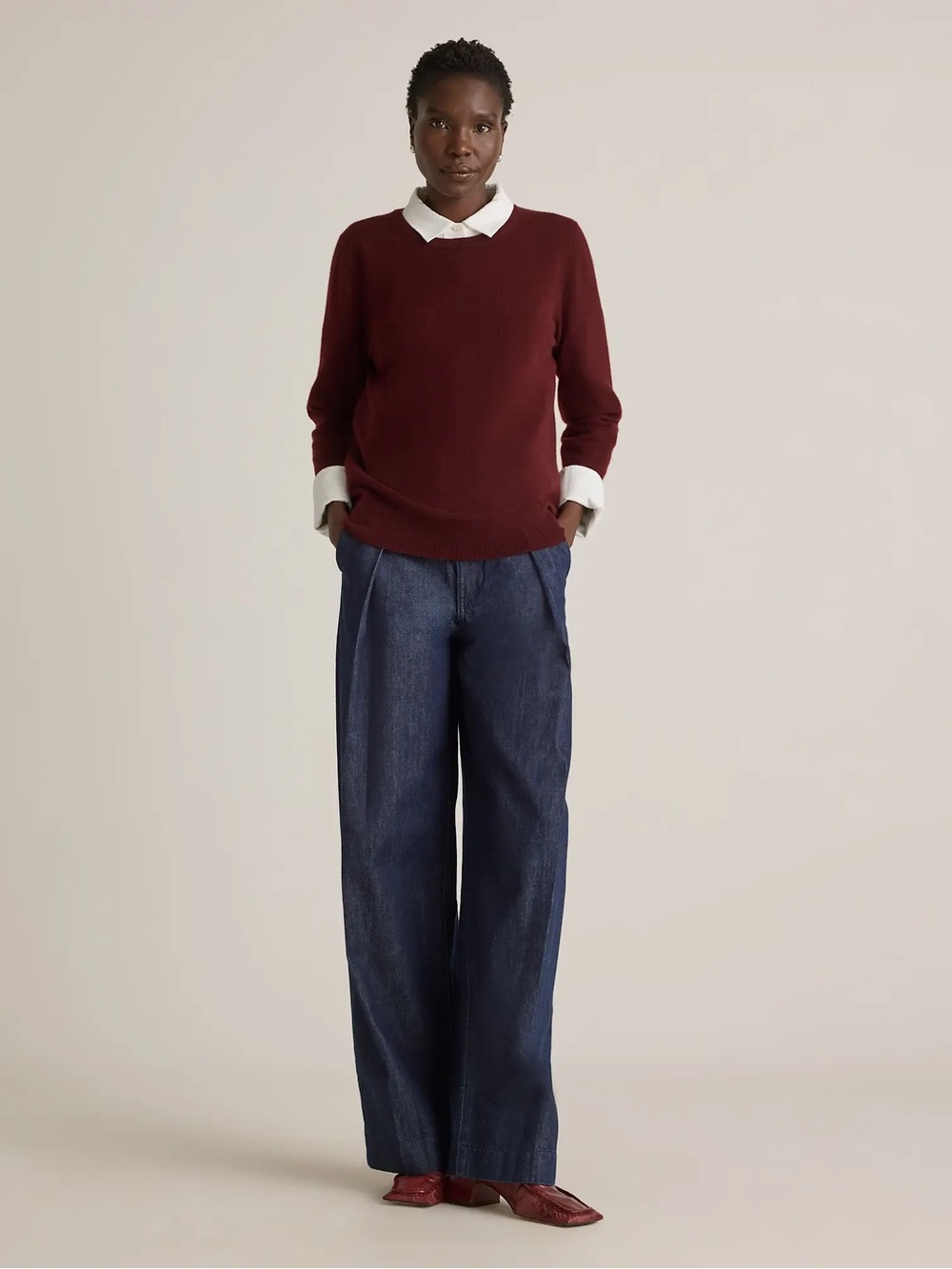 100% Mongolian cashmere crewneck sweater